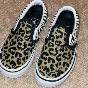 Toddler unisex slip on VANS, size 10.5, ANIMAL PRINT